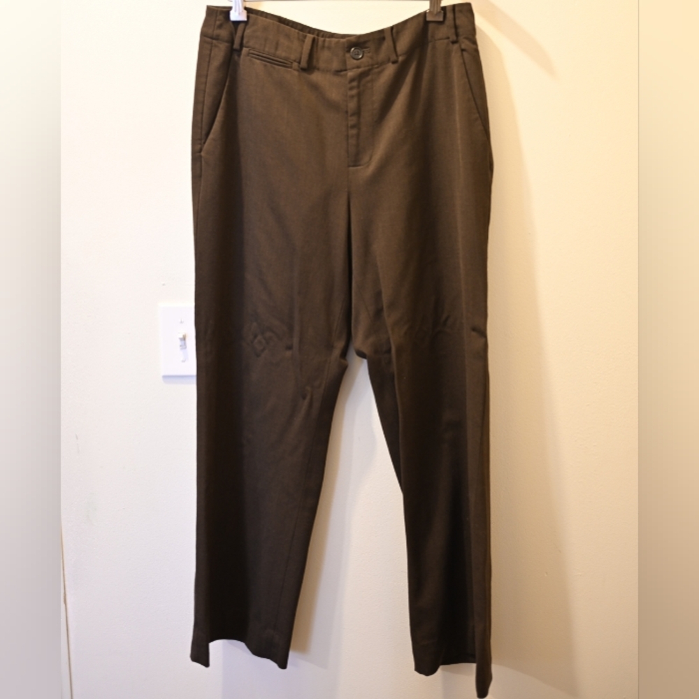 Ralph Lauren Sanderson Chocolate Brown Wool Blend Pants Trousers Capsule Sz 8